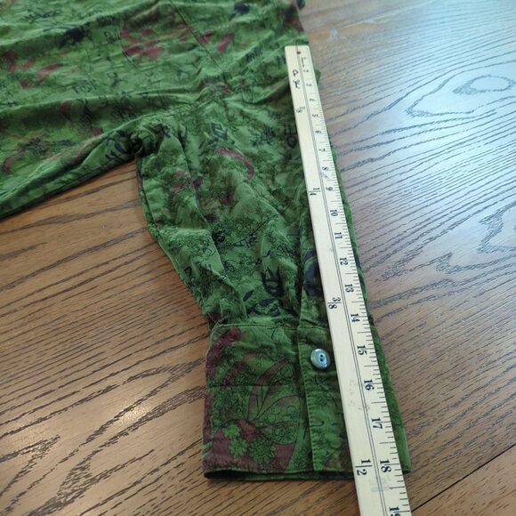 Vintage Tianello Green Womens Blouse XS 100% Tencel Button Front Asian Inspired - Picture 16 of 16